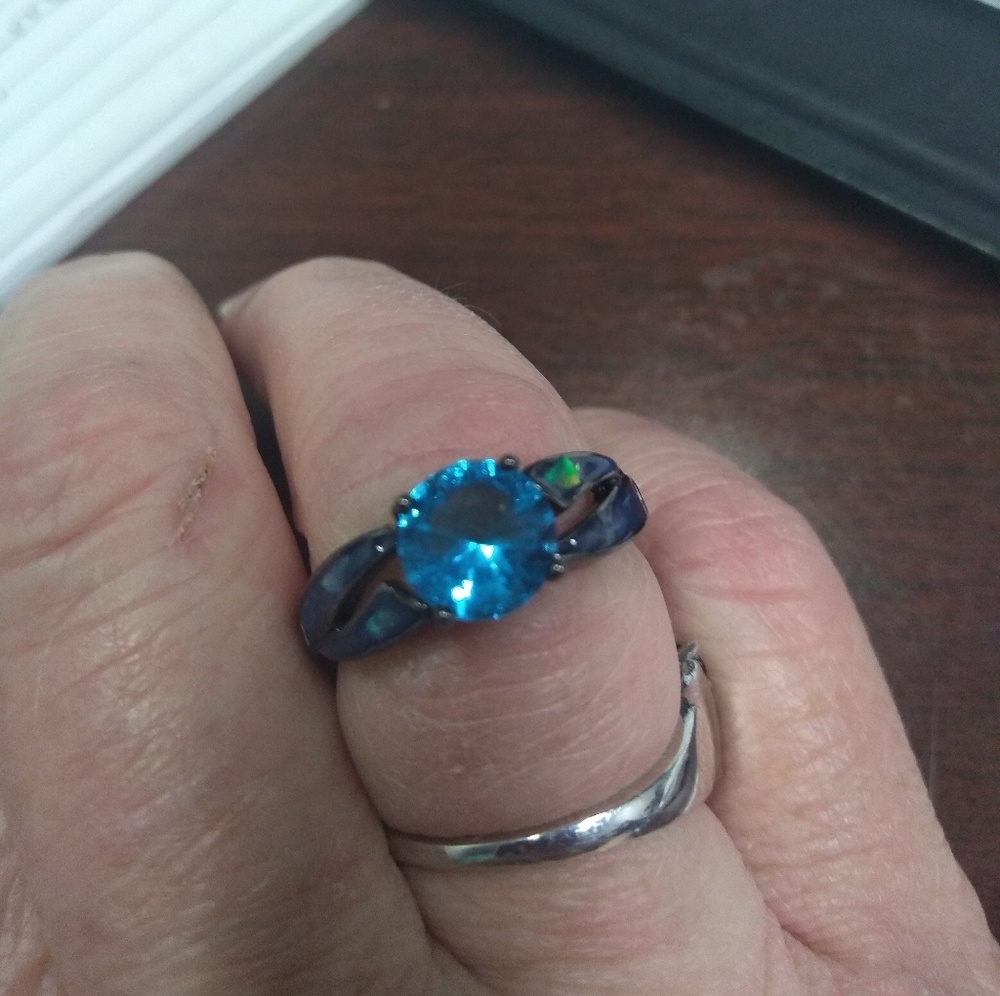 Pretty blue gemstone ring